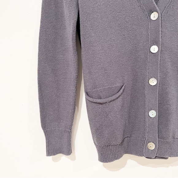 Brochu Walker The Horne Button Back Cashmere Blend Cardigan in Smoke Grey - Picture 9 of 12